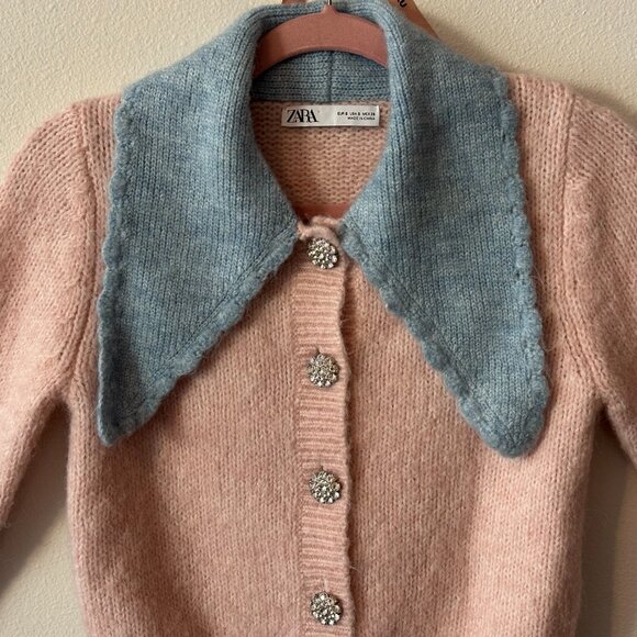 Zara Cardigan with Contrasting Collar - Picture 5 of 9